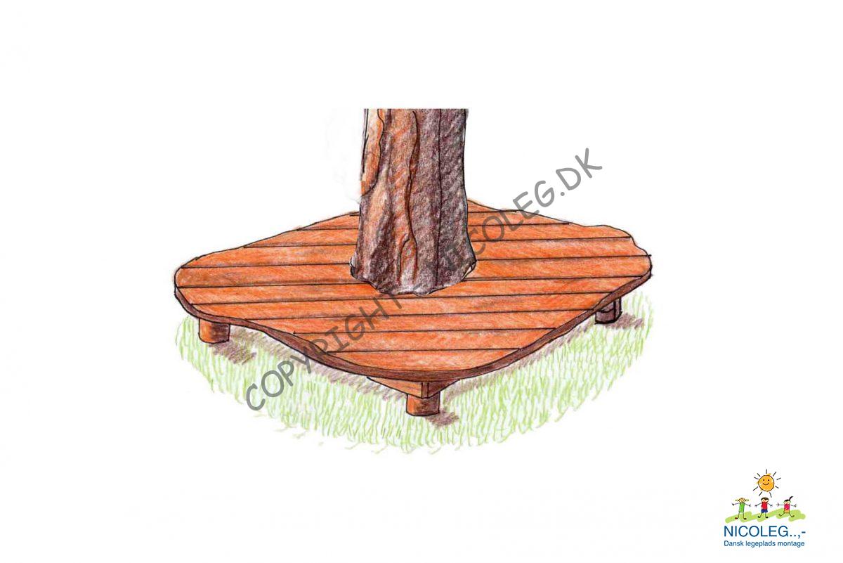 Platform om træ